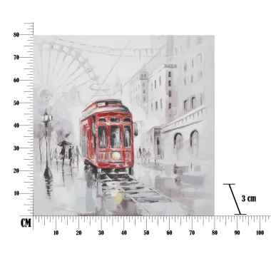OBRAZ NA PŁÓTNIE TRAM-B- 80X3X80 cm